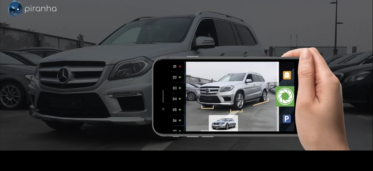 Upotreba Piranha aplikacije na mobilnom telefonu za fotografisanje automobila uz pomoć AI – primer Mercedes SUV vozila