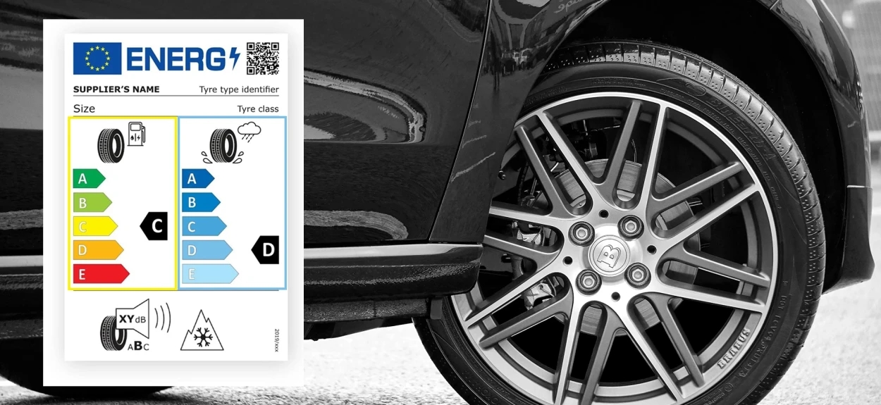 EU energetska nalepnica na gumi sa ocenama efikasnosti, prianjanja i buke