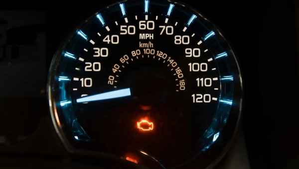 Upaljena Check Engine lampica na instrument tabli automobila