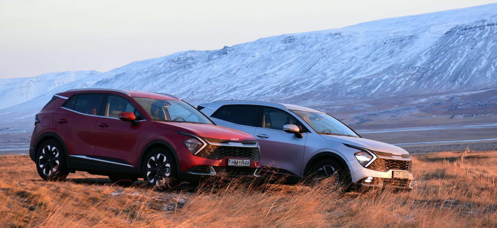 Dva Kia Sportage modela pete generacije parkirana u prirodi – poređenje dizajna i opreme popularnog polovnog džipa