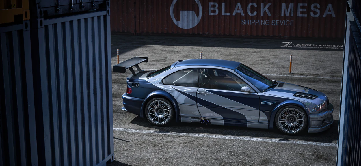 BMW M3 GTR replika iz Need for Speed Most Wanted igre u prepoznatljivoj plavo-sivoj šemi